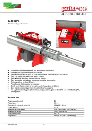 بلس فوج ماكينة ضباب 5 لتر لمكافحة الحشرات بالبطاري...