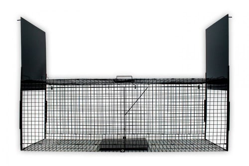 مصيدة حديدية ببابين للامساك بالكلاب