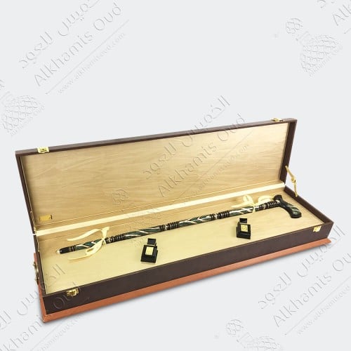 عكاز أبنوس مطعم بالفيروز و الصدف D8049