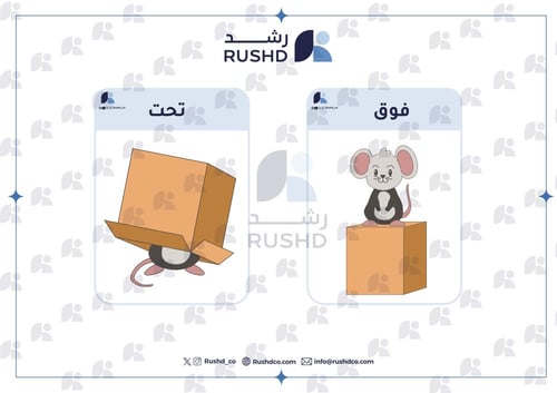 بطاقات التدريب: حروف الجر وظرف المكان