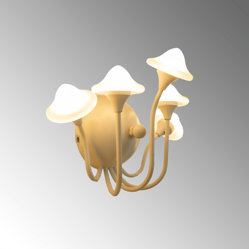 جداري ليد أبيض على شكل فطر بأذرع ملتوية قوية