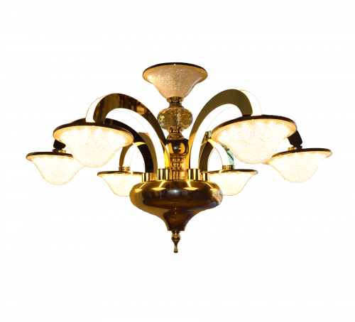 نجف ليد ذهبي فخم متميز بالتصميم والإضاءة المتنوعة