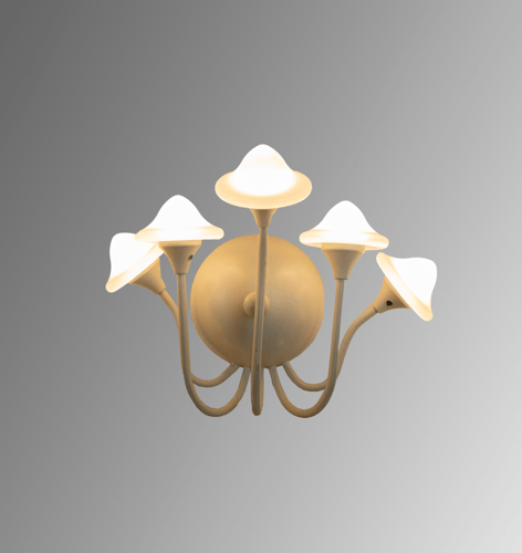 جداري ليد أبيض على شكل فطر بأذرع ملتوية قوية