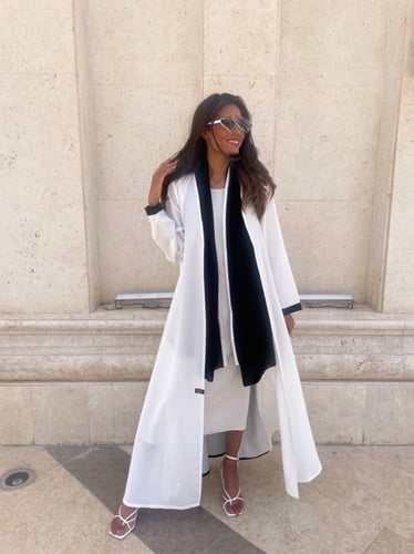 كتان ابيض + اسود