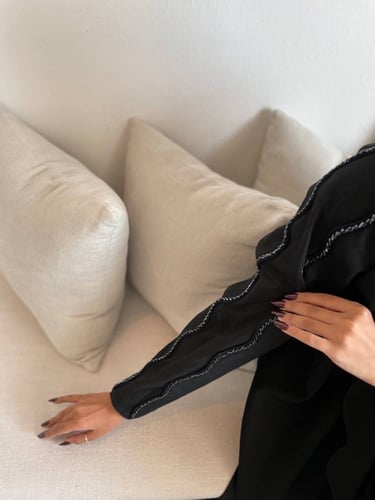 كريب + شك يدوي كحلي تل اسود بالاكمام