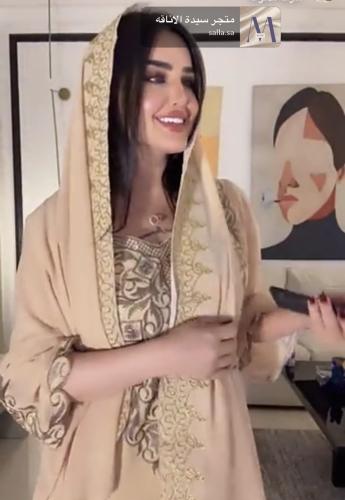 جلابيه ميعاد بدون طرحه شيفون مع طبقه داخليه روزيتا