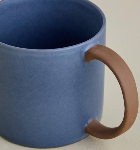 كوب سيراميك أزرق مطفي