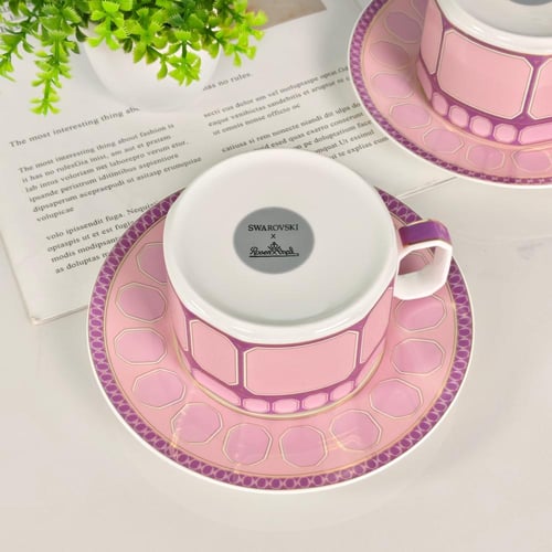 طقم اكواب سوار فسكي للكابتشينو او الشاي