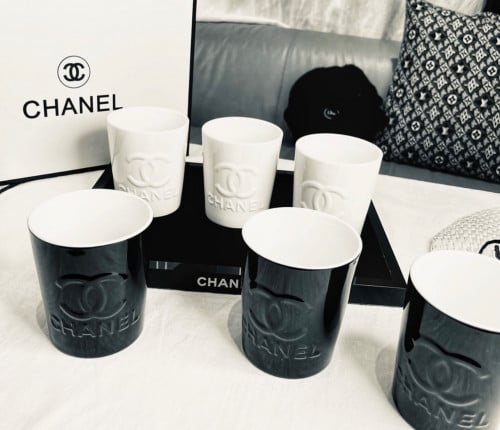 طقم اكواب شانيل بلونين 6 قطع