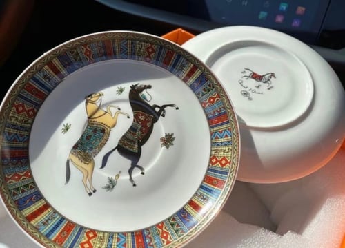 طقم هيرمز عدد 2 أكواب وعدد 2 من الصحون الفاخرة من...