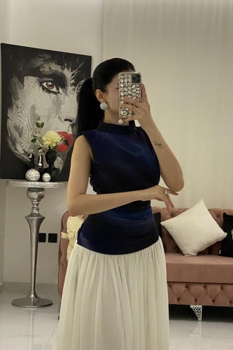 فستان إليجانس ثنائي اللون 89