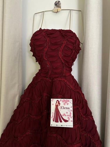 فستان كوين برغندي 152