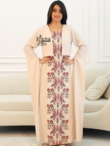 فستان طويل مشجر