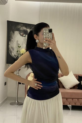 فستان إليجانس ثنائي اللون 89