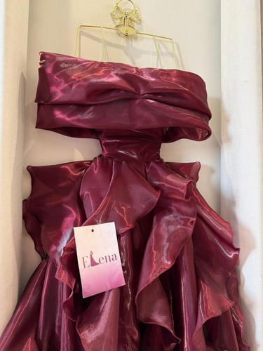 فستان لمسه عنابية