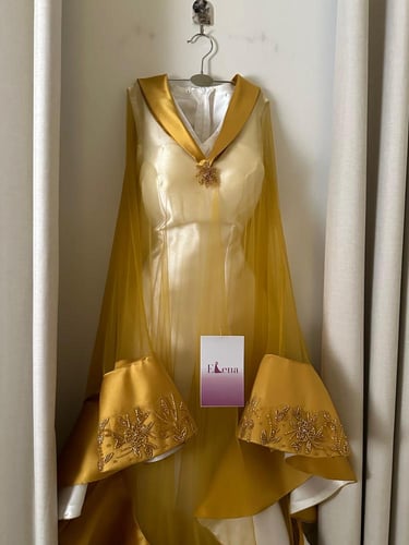 فستان ملكي ذهبي فاخر 176