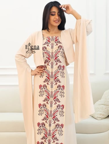 فستان طويل مشجر