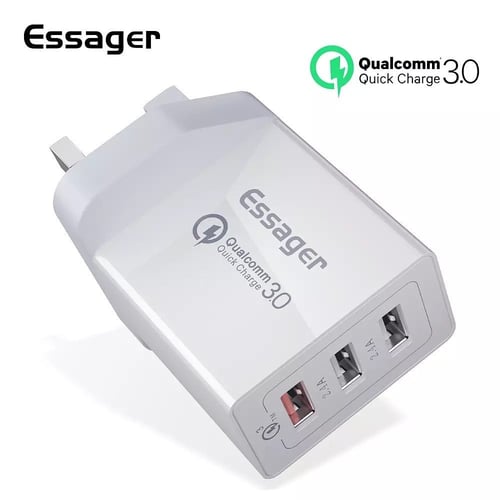 شاحن جداري 30 واط | بـ 3 منافذ USB