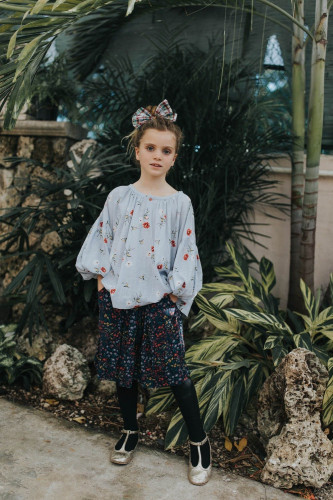 MARTINA NAVY FLORAL SKIRT