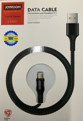 كابل بيانات مايكرو جوي روم 2*1 1م - 2.4A أسود