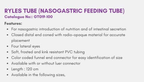 انبوب المعدة ( RYLES TUBE ) Stomach Tubes ميدترا ع...