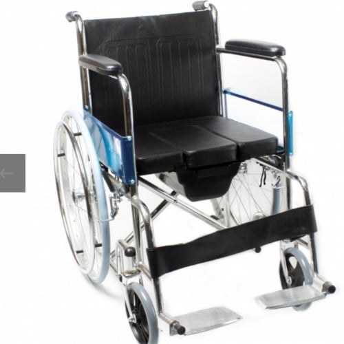 كرسي متحرك مع حمام قضاء حاجه بسطل بلاستيك مقاس 46...