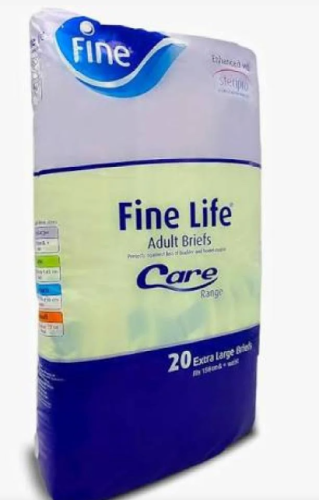 Fine adhesive adult diapers
