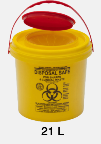 حاوية نفايات طبية 21 لتر دائري اصفر