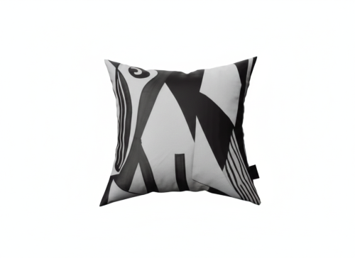مخدة مطبوعة أبيض و أسود -P18