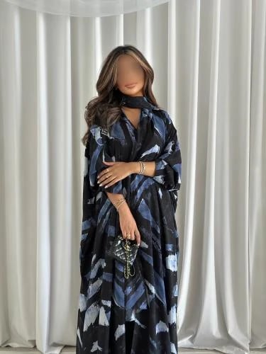 Lightweight chiffon abaya, half butterfly cut {OL-596}