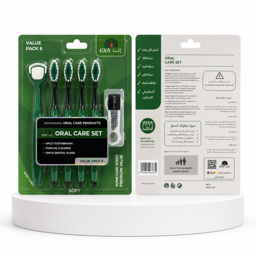 EXA ORAL CARE KIT SOFT TOOTHBRUSH 4PCS AND DENTAL...