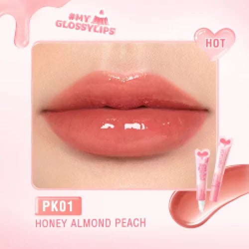 PINK FLASH CREAMY LIPGLOSS HONEY ALMOND PEACH PK01