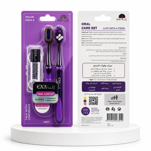 EXA ORAL CARE KIT SOFT TOOTHBRUSH AND DENTAL FLOSS