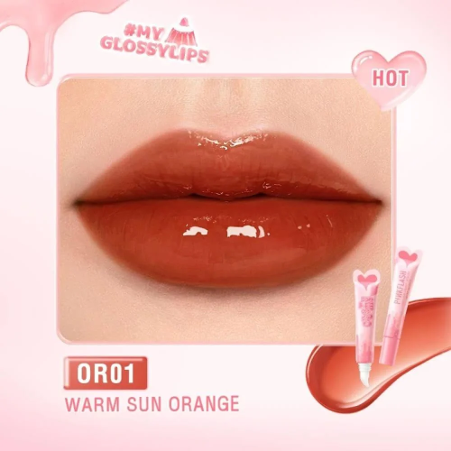 PINK FLASH CREAMY LIPGLOSS WARM SUN ORANGE OR01