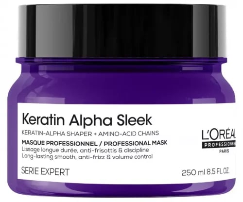 LOREAL PROFESSIONEL KERATIN ALPHA SLEEK SMOOTHING AND REINFORCING HAIR KERATIN STRUCTURE HAIR MASK 250ML