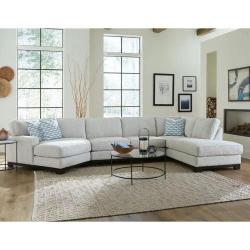 كنبة دائرية خشب سويدي و كتان - اوف وايت