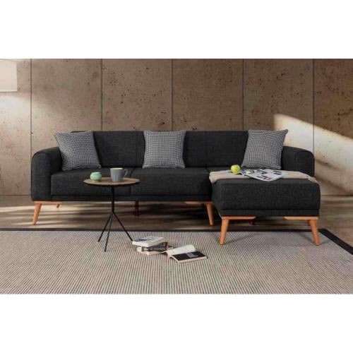 كنبة زاوية 250×165×90×85 سم - اسود