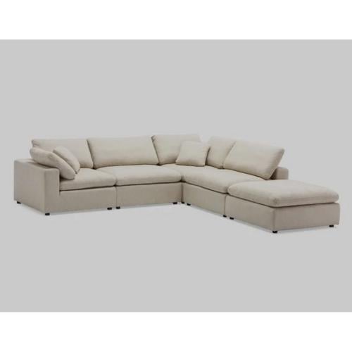 كنبة زاوية خشب سويدي و كتان