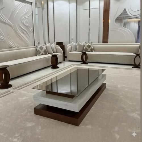طقم طاولة كنب مع 6 خدمة طاولات الهبة -3