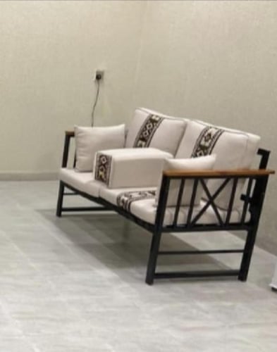 كرسي ثلاثي حديد اسود لطقم جلسات خارجية