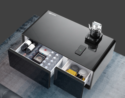 طاولة قهوة مع ثلاجة متعددة الوظائف