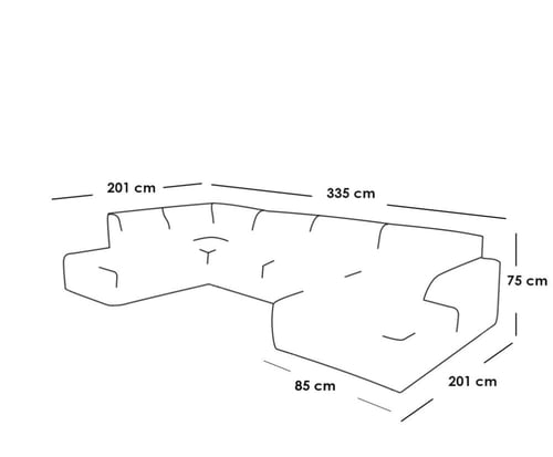 كنبة زاوية خشب سويدي و كتان - بيج