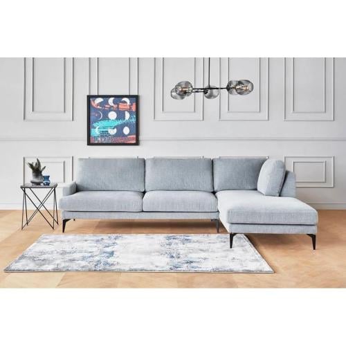 كنبة زاوية 250×165×90×85 سم - رمادي