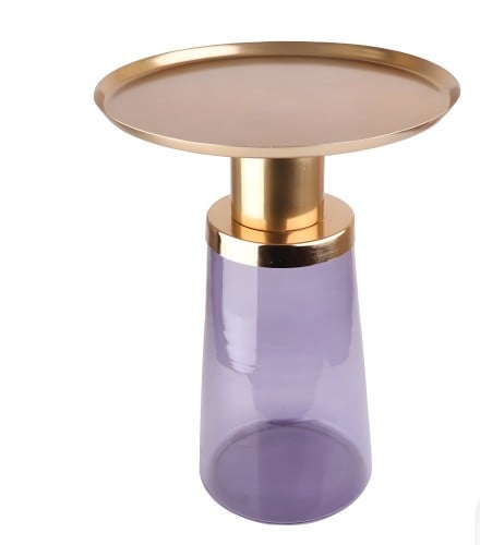 طاوله خدمه حديد ذهبي بقاعده جزاز هندي