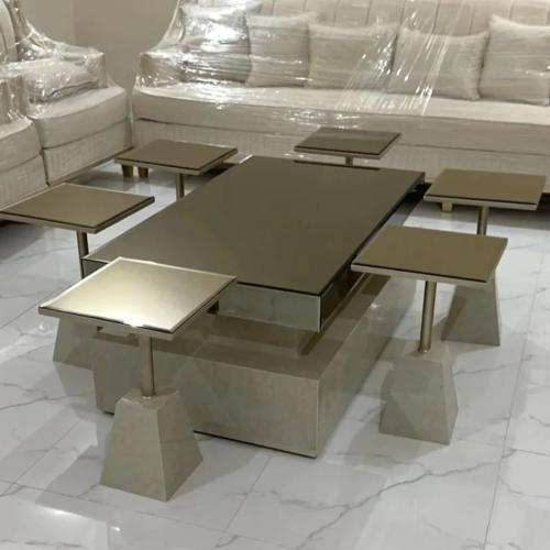 طقم طاولة كنب مع 6 خدمة