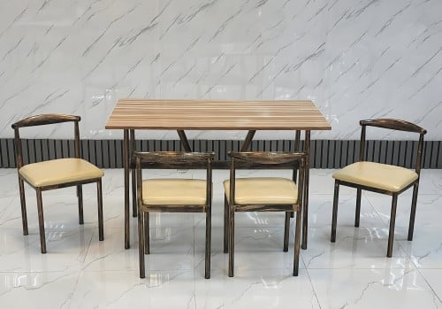 طاولة طعام فاخرة مع 4 كراسي أنيقة