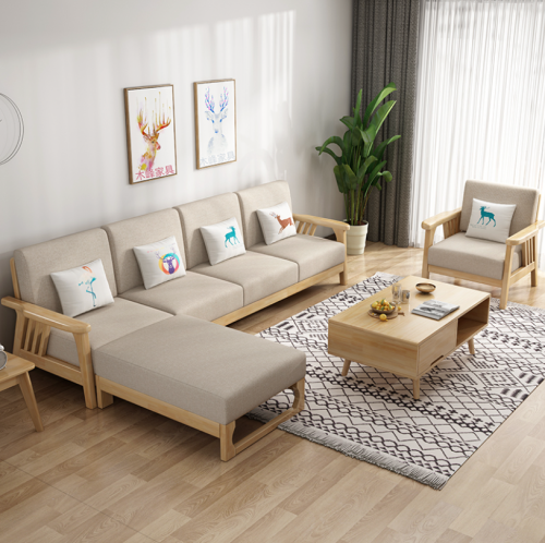 كنب أربع أشخاص + طاولة قهوة + كنب شخص 1