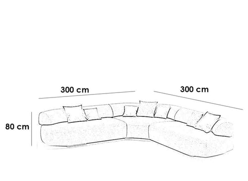 كنبة زاوية بوكليه وخشب سويدي - بيج