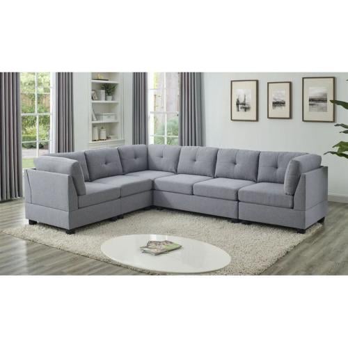 كنبة ركنة 300×220×95×85 سم - رمادي