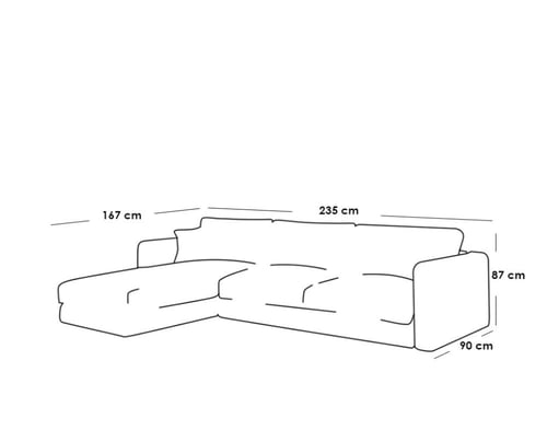 كنبة ركنة خشب طبيعي و كتان - أزرق